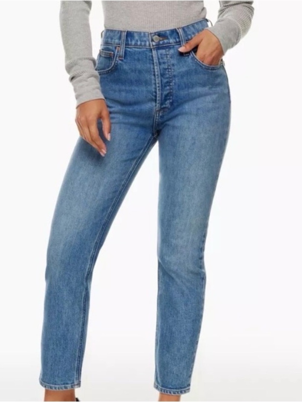 Denim Forum Yoko Mid Rise Slim Jeans